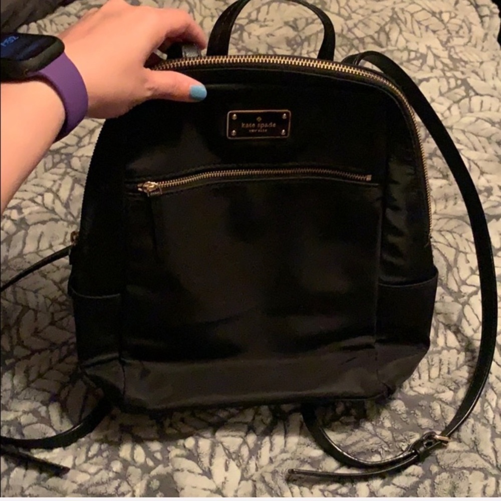 NWOT Kate Spade New York black nylon backpack
